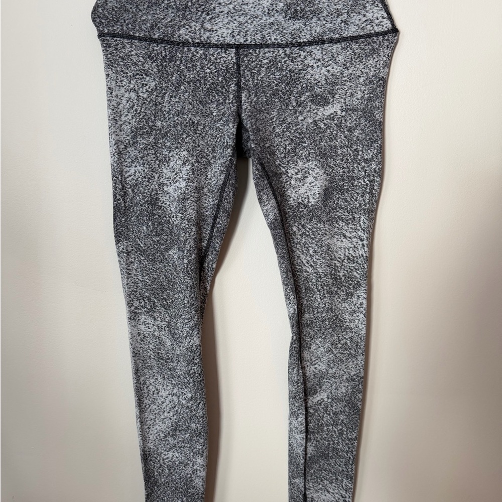 Lululemon Gray Speckled High Rise Leggings Size 10
